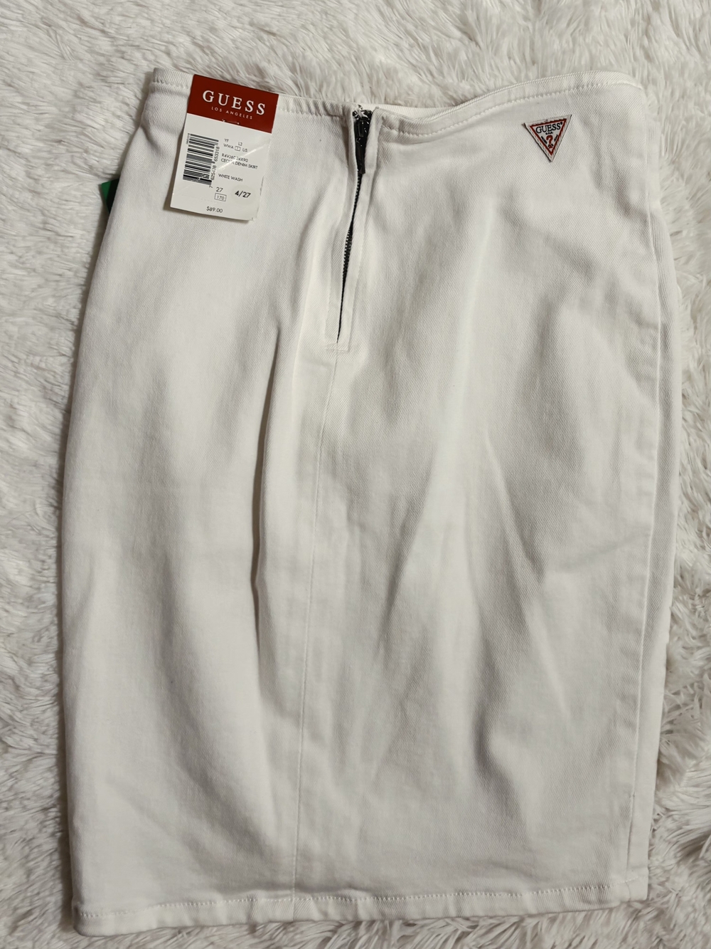 Guess White Denim Lace-Up Pencil Skirt Size 4 Size 27 - Picture 2 of 5